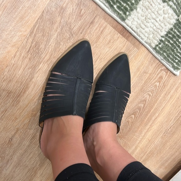 Black Slip On Mules - Picture 2 of 3